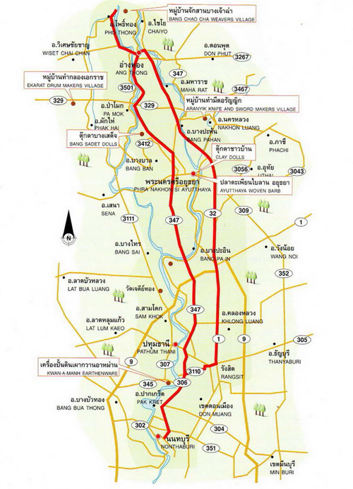 Ayutthaya Map Thailand