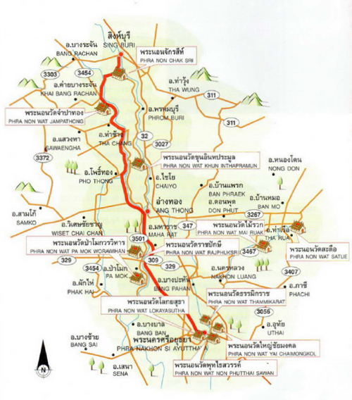 Ayutthaya Map Thailand