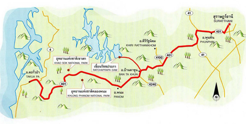 Surat Thani Map Thailand